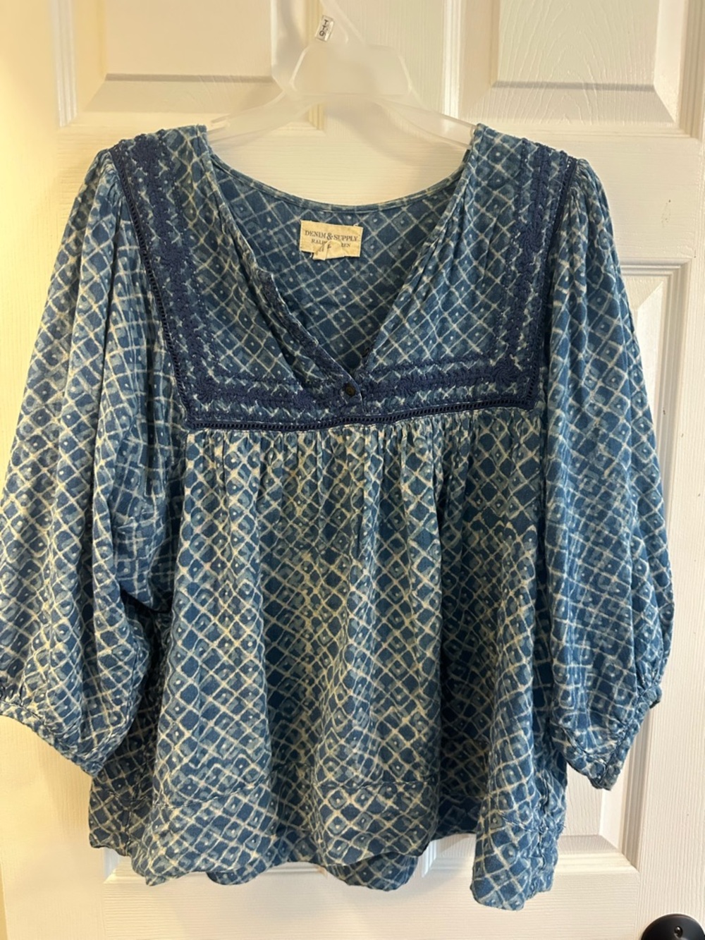 Denim & Supply Ralph Lauren Blue Printed Peasant Tunic